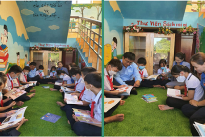 KHAI TRƯƠNG THƯ VIỆN MINI, CHƯƠNG TRÌNH TRAO TẶNG TỦ SÁCH THIẾU NHI