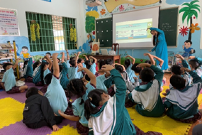 HỌC SINH TRƯỜNG TH NGUYỄN CHÍ THANH NHỮNG NGÀY ĐẦU THAM GIA TIẾT HỌC GIÁO DỤC KĨ NĂNG SỐNG